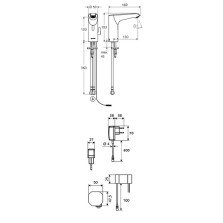 Baterie lavoar cu senzor si mixer SCHELL XERIS E HD-M cromat, alimentare 230V