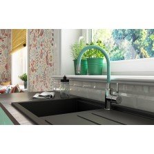 Baterie bucatarie Ferro Zumba cu pipa flexibila menta BZA4M