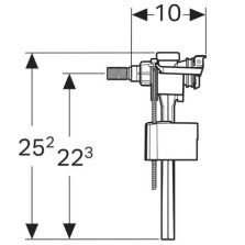 Robinet flotor pentru rezervor wc, Geberit 136.710.00.3, tip 333, alimentare laterala, fara senzor