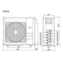 Unitate exterioara aer conditionat multisplit Ariston Prios Penta 125 XC6 42000 BTU, suporta 5 unitati interioare, 3 ani garantie