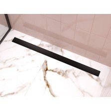 Rigola dus liniara Ferro Super Slim Pro OLSP1-60-BL, cu sifon, inox si plastic, ø 40 mm, 60 cm