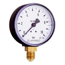 Manometru radial Afriso cu tub Bourdon RF100 plastic 0 - 6 bar