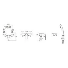 Baterie dus Roca Victoria cu accesorii (para de dus mobila, furtun flexibil, agatatoare de dus) A5A2025C02