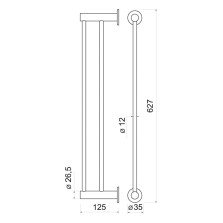 Suport prosop baie dublu Ferro Smile 600 mm crom