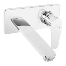 Baterie lavoar incastrata Ferro Algeo cu pipa 22 cm crom