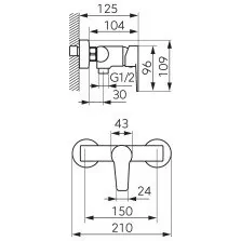 Baterie dus Ferro Ritto BTR7BL de perete, negru