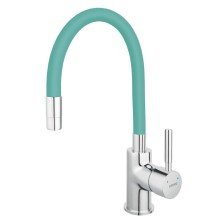 Baterie bucatarie Ferro Zumba cu pipa flexibila menta BZA4M