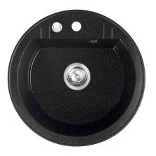 Chiuveta compozit Ferro Mezzo II rotunda 51 cm grafit lucios