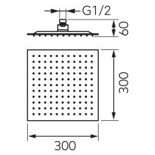 Palarie de dus Ferro Slim 300x300 mm negru mat