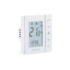 Termostat ambient Salus FC600 cu fir pentru ventiloconvectoare, alb, montaj in doza, 5 ani garantie