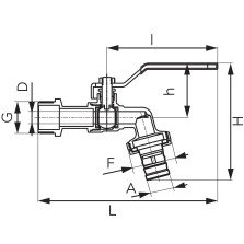 Robinet apa cu bila Ferro F-Comfort G3/4 dublu serviciu KCN2