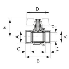 Robinet apa cu bila Ferro F-Power G1/2 KFPM1