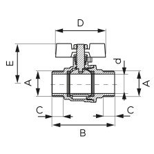Robinet apa cu bila Ferro F-Power G1/2 KFPN1