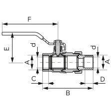 Robinet apa cu bila Ferro F-Power G1/2 cu racord olandez KFPS11