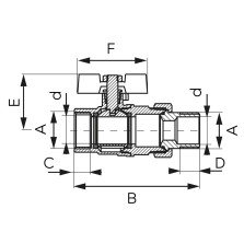 Robinet apa cu bila Ferro F-Power G1/2 cu racord olandez KFPS1