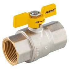 Robinet gaz cu bila Ferro KGMN 1/2" interior-interior cu maner fluture