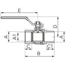 Robinet gaz cu bila Ferro KGN 1" interior-exterior cu maneta