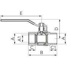 Robinet gaz cu bila Ferro KGS 1" interior-exterior cu maneta