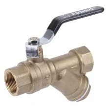 Robinet apa cu bila Ferro KZFH 1 1/4 cu filtru Y incorporat