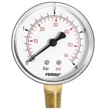 Manometru axial Ferro M6304A, 63 mm, 1/4", 0-4 bar