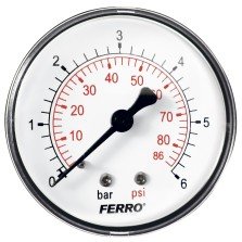 Manometru axial Ferro M6306A, 63 mm, 1/4", 0-6 bar