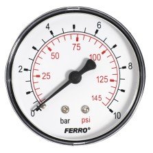 Manometru axial Ferro M6310A, 63 mm, 1/4", 0-10 bar