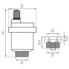 Aerisitor automat Ferro O15AS 1/2 cu valva antireflux, alama, galben