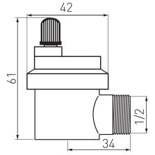 Aerisitor automat Ferro O15ASB 1/2 cu valva antireflux, iesire laterala