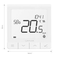 Termostat ambient Salus Quantum SQ610RF fara fir, compatibil cu sistemul IT600 smart Home - alb, 5 ani garantie