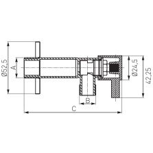 Robinet coltar cu cartus ceramic Ferro 1/2 x 3/4 si maneta metalica