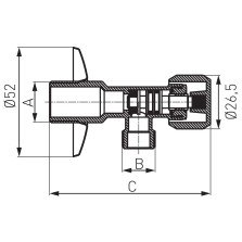Robinet coltar cu ventil Ferro 1/2 x 3/8 si maneta metalica