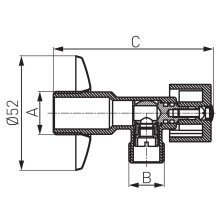 Robinet coltar cu bila Ferro 1/2 x 3/8 si maneta metalica