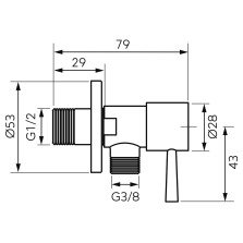 Robinet coltar cu cartus Ferro Rotondo 1/2 x 3/8 si maneta metalica