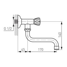 Baterie lavoar Ferro Standard Z39 monocomanda , de perete, cu pipa mobila crom