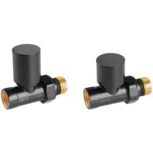 Set robineti radiator decorativi tur/retur drepti, negru Ferro ZGB30BL