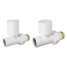 Set robineti radiator decorativi tur/retur drepti, alb Ferro ZGB30WH