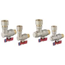 Set robineti coltar de trecere cu bila Ferro pentru centrale termice combi