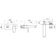 Baterie lavoar incastrata Ferro Tina alb cromat cu pipa 193 mm