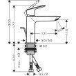 Baterie lavoar Hansgrohe Logis 110 Fine crom cu ventil Pop-Up