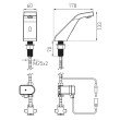 Baterie lavoar Ferro Sirocco Sensor Pre-Mixed de perete cu senzor, cu premixer inclus, baterie 9V, crom