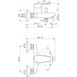 Baterie cada - dus Ideal Standard Cerafine D BC692AA crom de perete