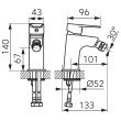 Baterie bideu Ferro Ritto BTR6BL negru