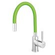 Baterie bucatarie Ferro Zumba cu pipa flexibila verde BZA4G