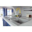 Baterie bucatarie Ferro Zumba cu pipa flexibila galbena BZA4C