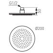 Palarie de dus rotunda Ferro Slim crom