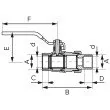 Robinet apa cu bila Ferro F-Power G1 1/4 cu racord olandez KFPS41