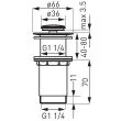 Ventil lavoar Ferro S283-WBP, click-clack, alama, crom, diametru 1 1/4"