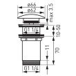 Ventil lavoar Ferro S285BR , alama, auriu, 1 1/4"