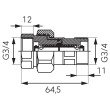 Conector rapid pentru vas de expansiune Ferro SN01 alama 3/4