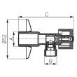 Robinet coltar cu bila Ferro 1/2 x 3/4 si maneta metalica